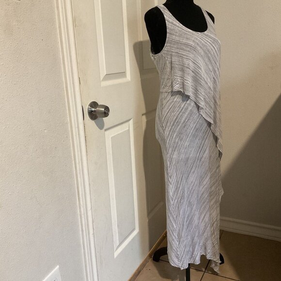 Splendid Dress Long Maxi Gray Striped Sun dress Layered Small Summer Sleeveless - Picture 6 of 9